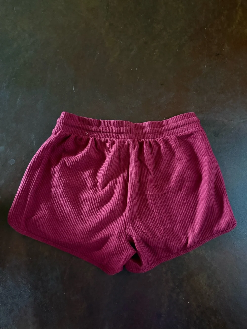 Hanes Ribbed Drawstring Shorts - Burgundy - Picture 2 of 3